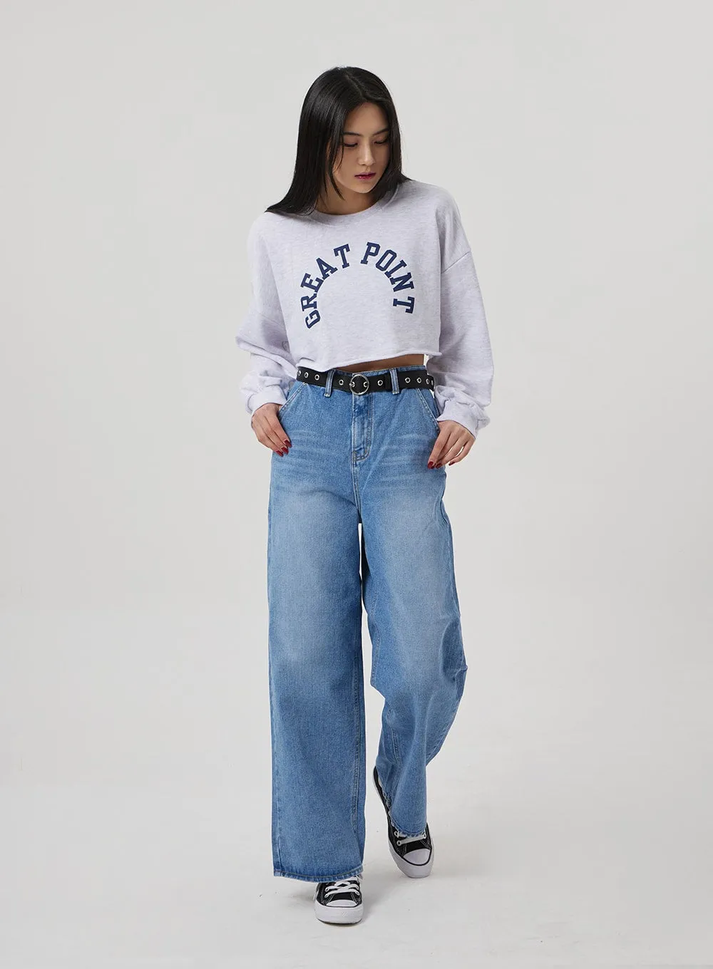 Semi Wide Medium Wash Jeans BF310 sold by Lewkin product image thumbnail 5