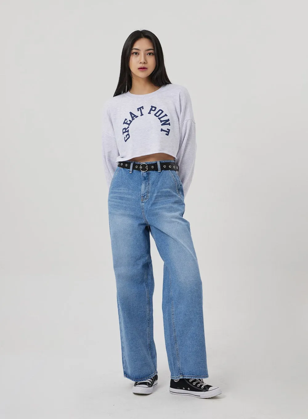 Semi Wide Medium Wash Jeans BF310 sold by Lewkin product image thumbnail 2