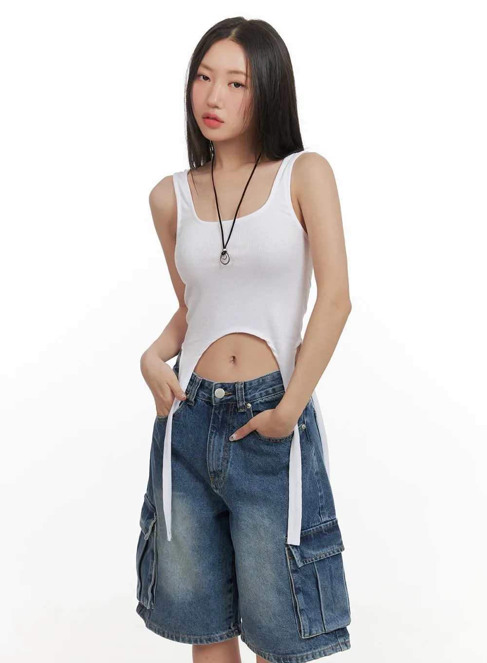 Square Neck Crop Tank Top CY420 sold by Lewkin product image thumbnail 2