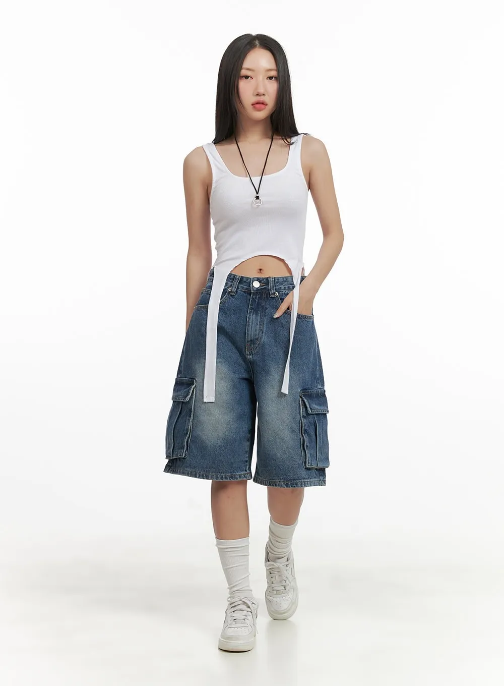 Square Neck Crop Tank Top CY420 sold by Lewkin product image thumbnail 3