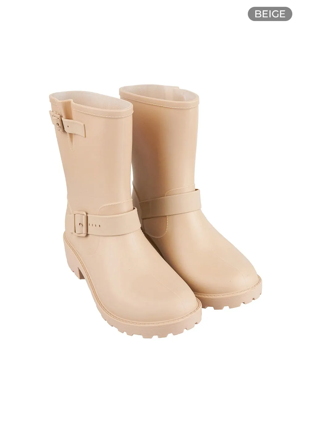 Buckle Rubber Midi Boots OL411 sold by Lewkin product image thumbnail 5