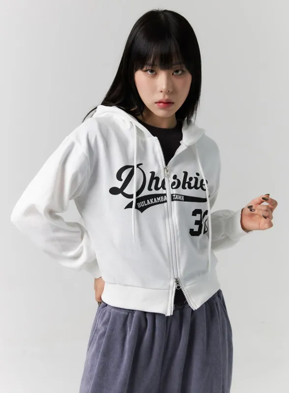 Graphic Print Zip-Up Hoodie CS312 sold by Lewkin