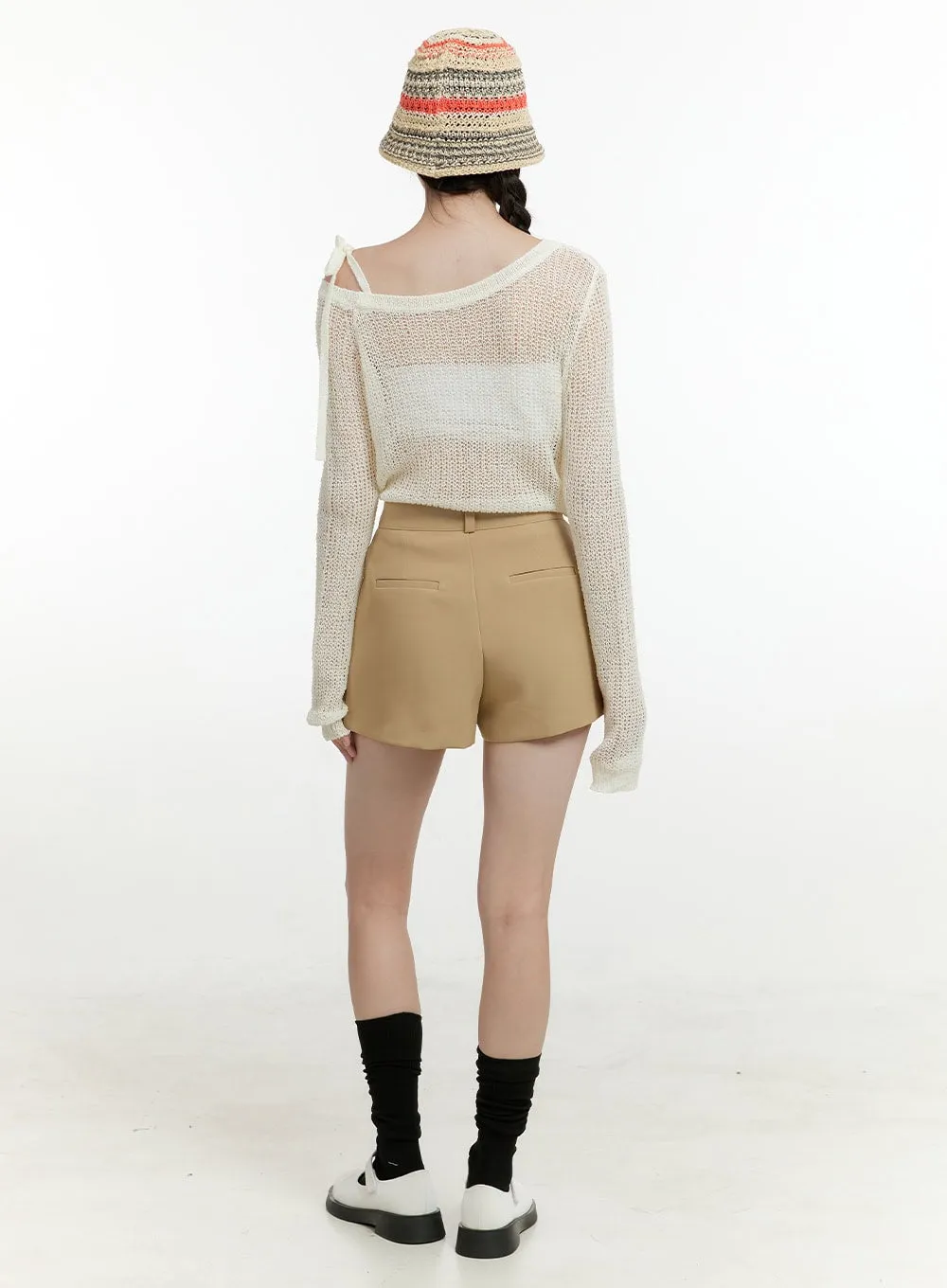 One-Shoulder Strap Mesh Knit Top OL423 sold by Lewkin product image thumbnail 3