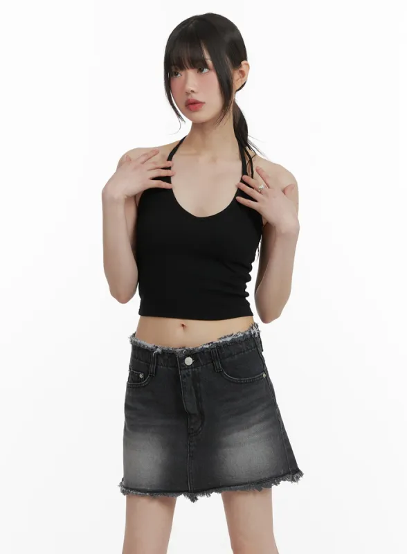 Halter Strap Crop Cami Top CA419 sold by Lewkin