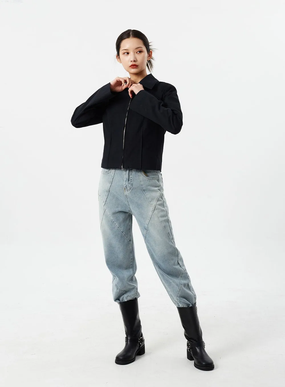 Light Wash Straight Leg Jeans CM307 sold by Lewkin product image thumbnail 4