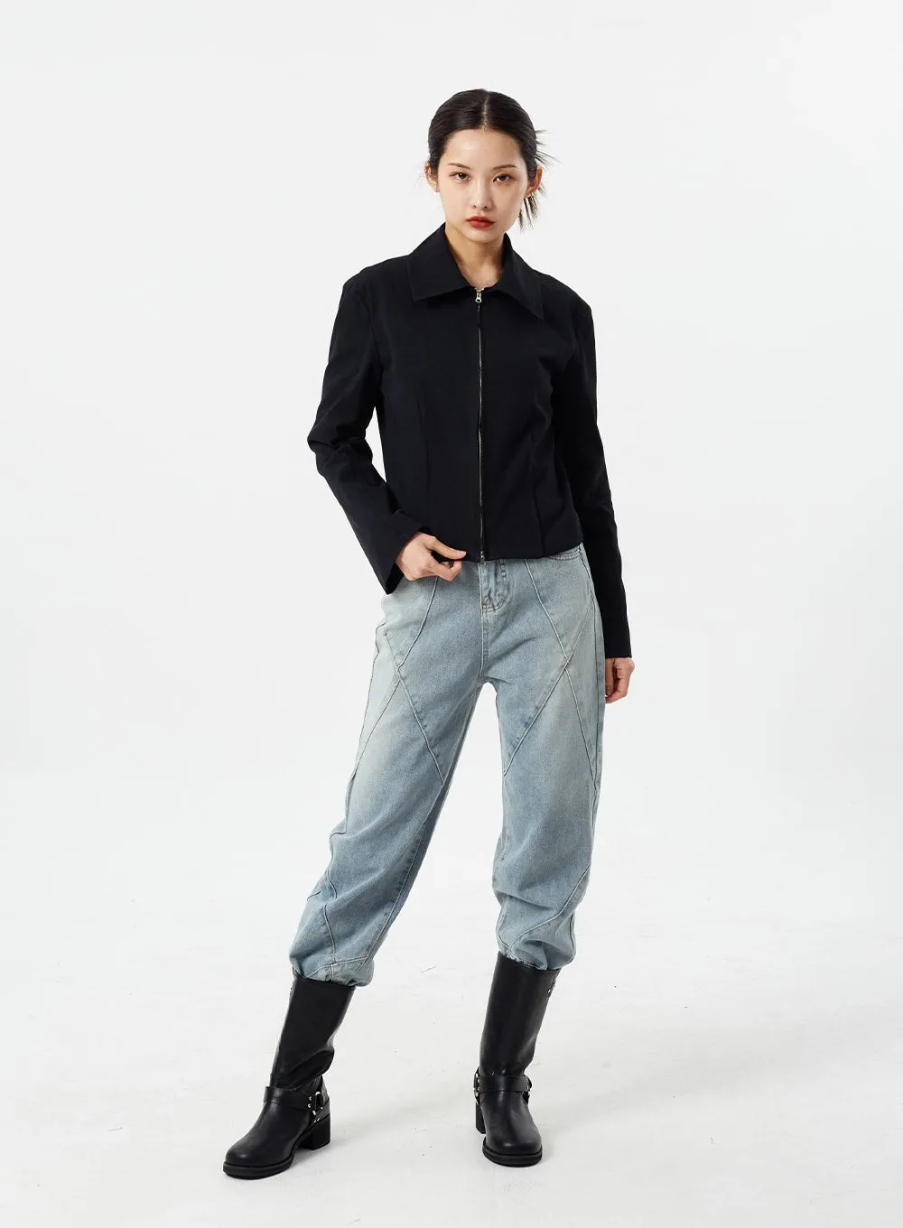 Light Wash Straight Leg Jeans CM307 sold by Lewkin product image thumbnail 3