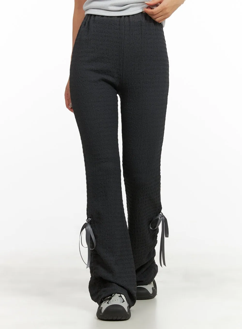 Ribbon Slim Fit Shirred Pants CY423 sold by Lewkin