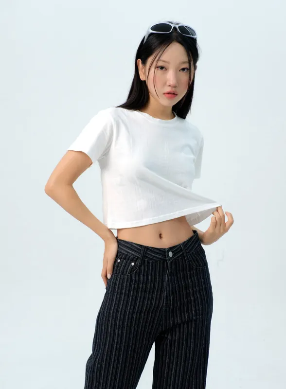 Basic Cotton Crop Tee IG313 sold by Lewkin