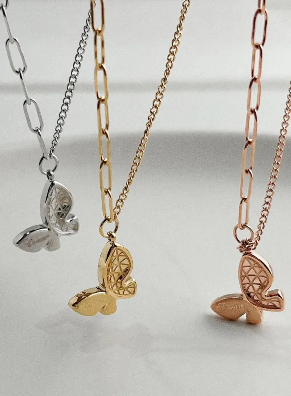 Butterfly Patten Point Necklace IL403 sold by Lewkin