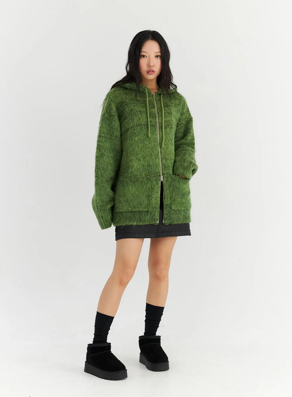 Two-Way Zip-Up Knit Hoodie Jacket CN303 sold by Lewkin product image thumbnail 3