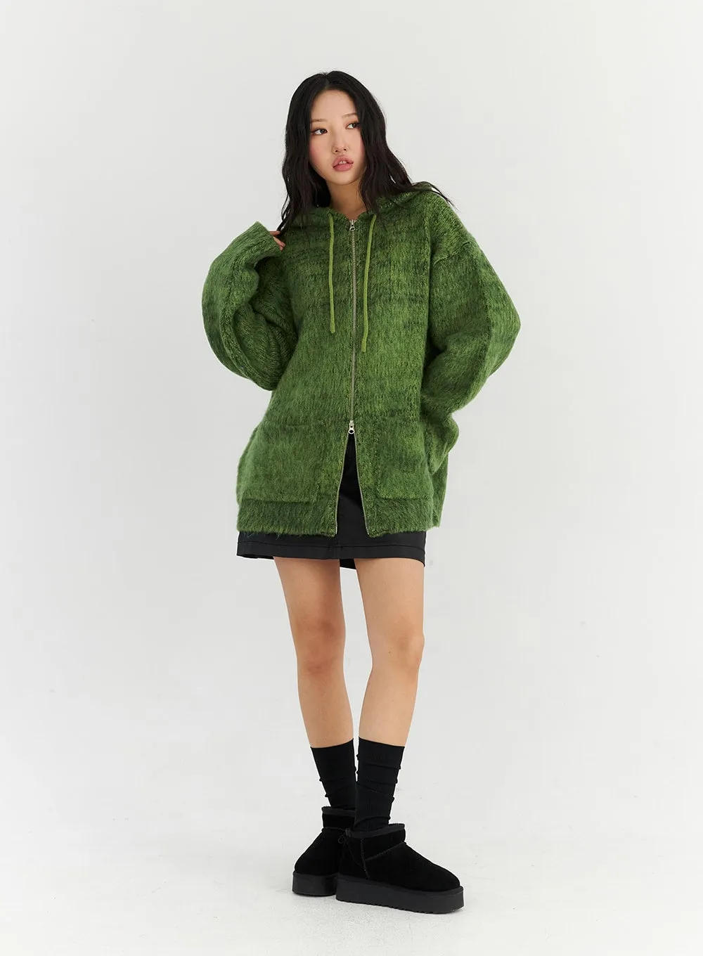 Two-Way Zip-Up Knit Hoodie Jacket CN303 sold by Lewkin product image thumbnail 2