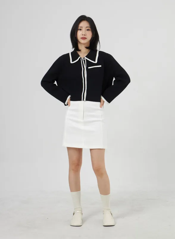 Basic High Waist Mini Skirt OA306 sold by Lewkin