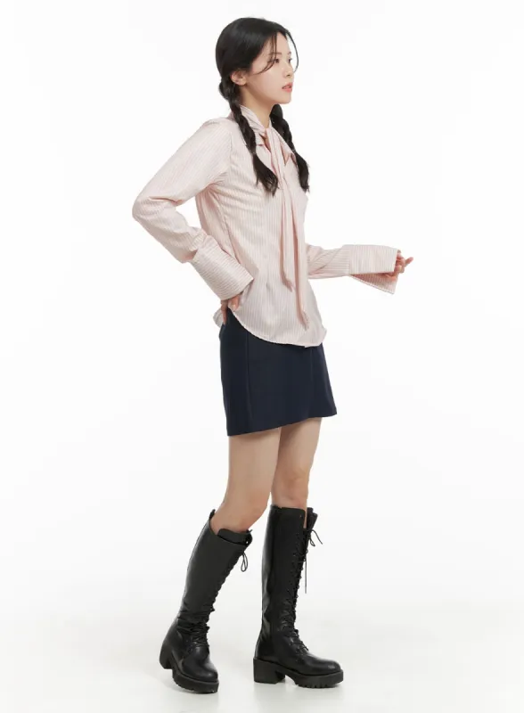 Solid Chic Mini Skirt OM421 sold by Lewkin