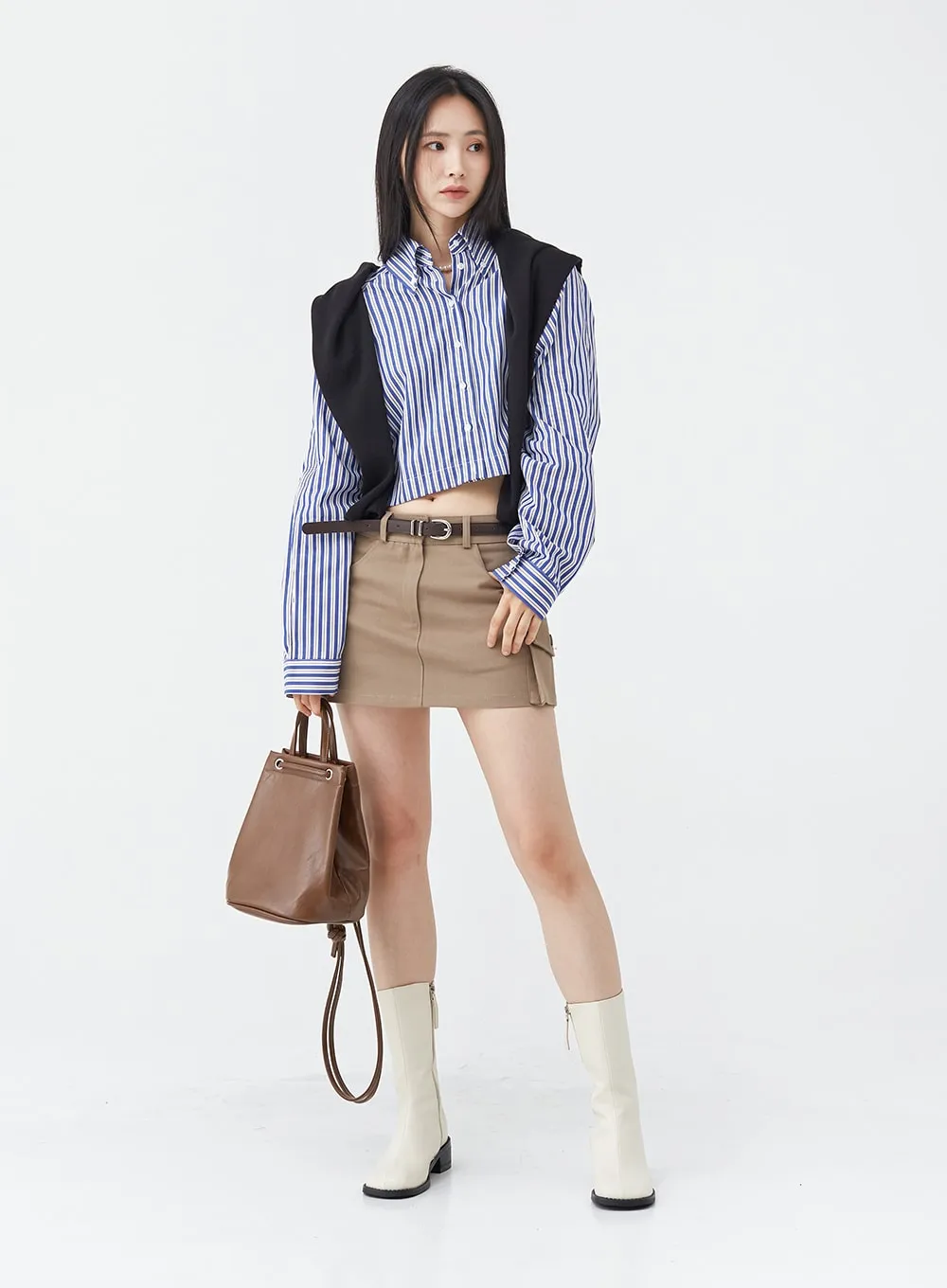 Low-Rise Pocket Cargo Mini Skirt OG18 sold by Lewkin