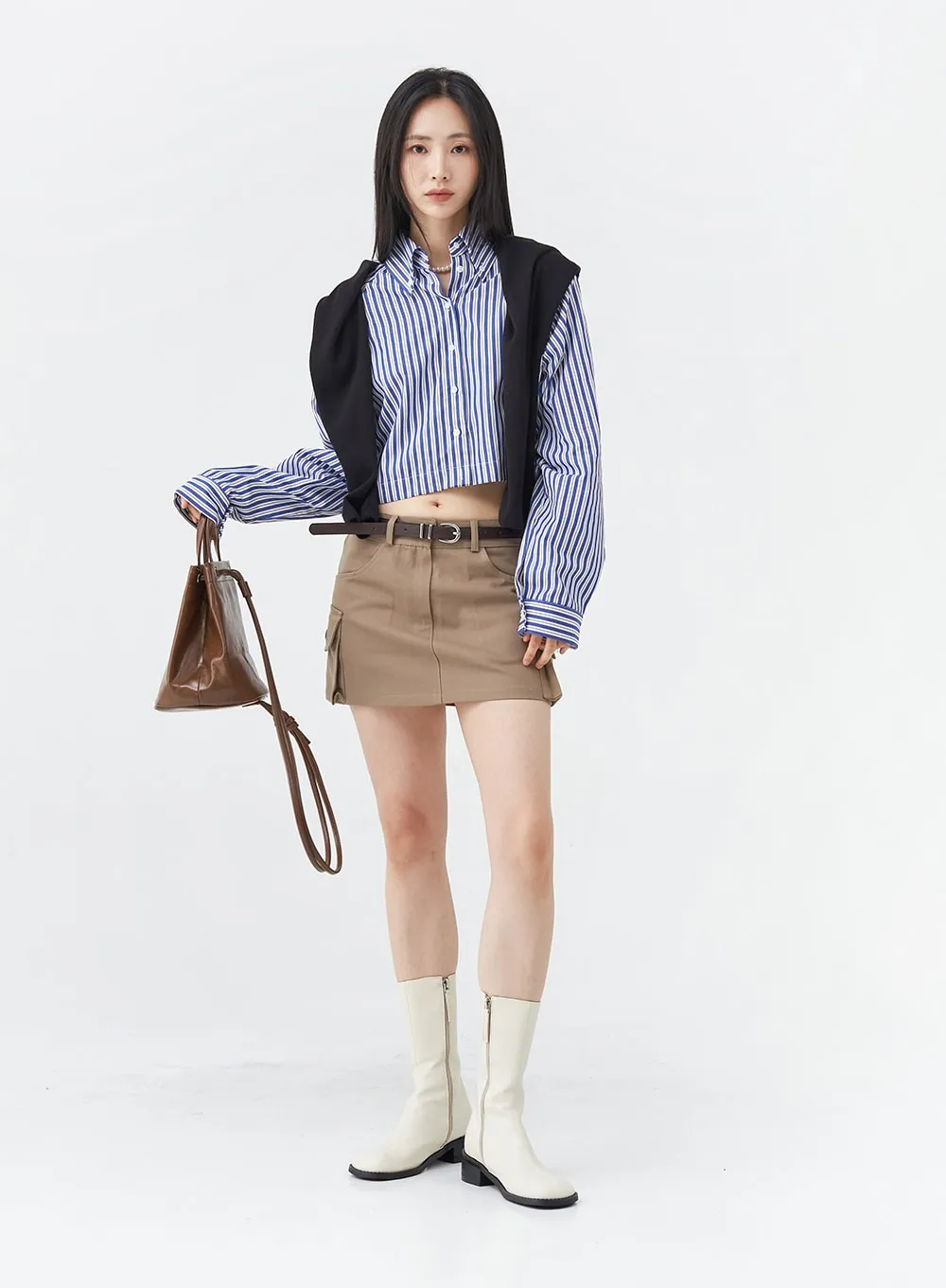 Low-Rise Pocket Cargo Mini Skirt OG18 sold by Lewkin product image thumbnail 2