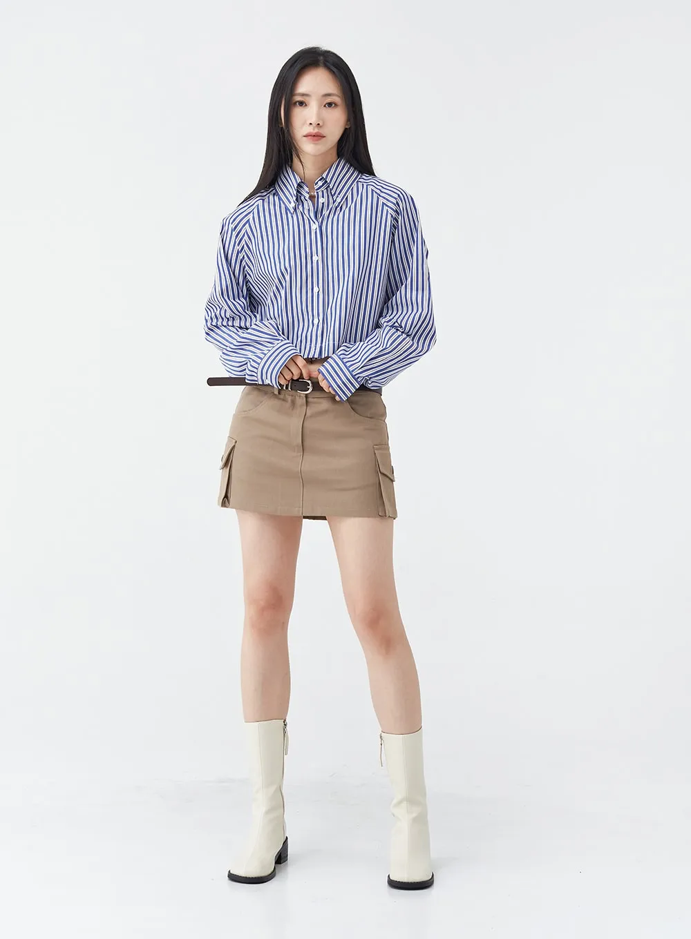 Low-Rise Pocket Cargo Mini Skirt OG18 sold by Lewkin product image thumbnail 4