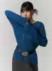 Cozy Knitted Long Sleeve Round Neck Top CJ419 sold by Lewkin