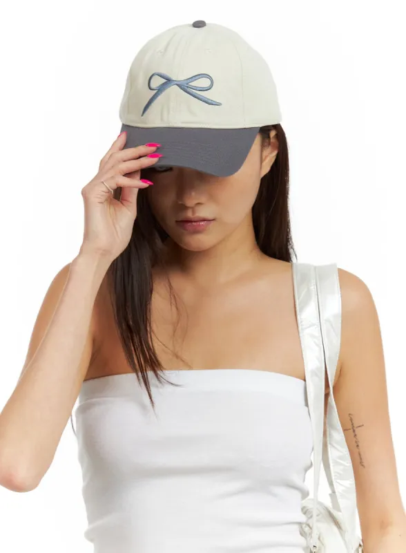Contrasting Ribbon Embroidered Cap IU419 sold by Lewkin