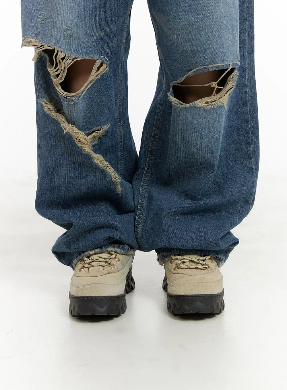 Ripped Wide Fit Baggy Jeans CA426 sold by Lewkin product image thumbnail 5