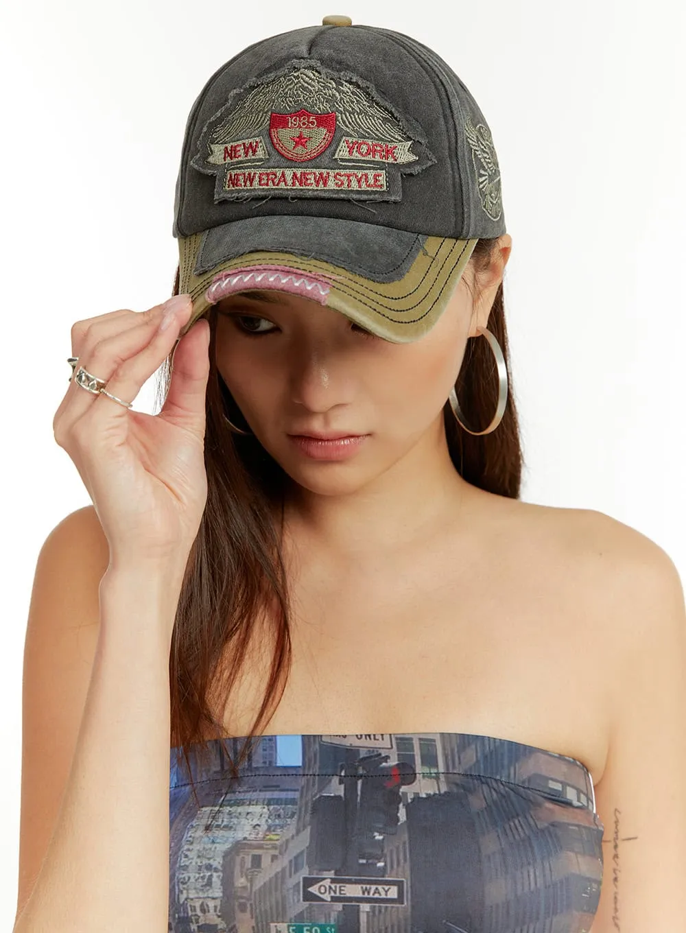 Stitched Vintage Graphic Cap CU421 sold by Lewkin