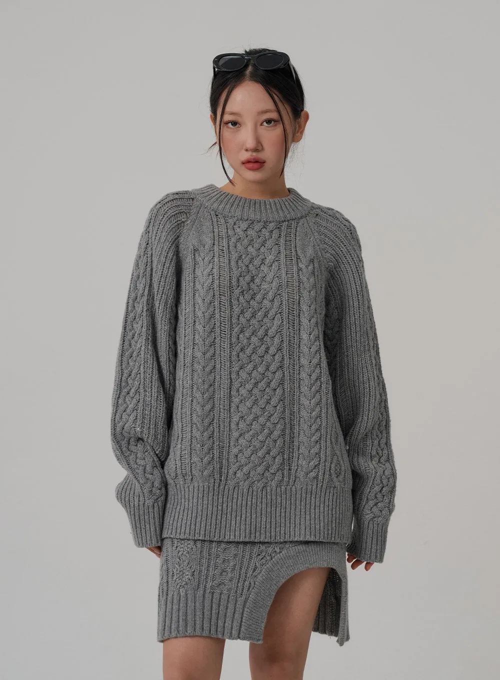 Twist Pattern Oversize Knit CN03 sold by Lewkin