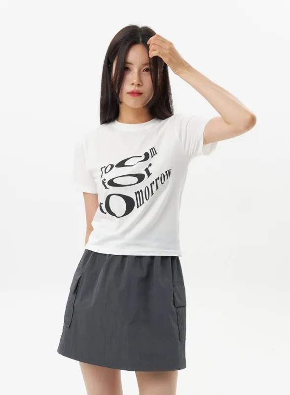 Graphic Cotton Tee OU328 sold by Lewkin