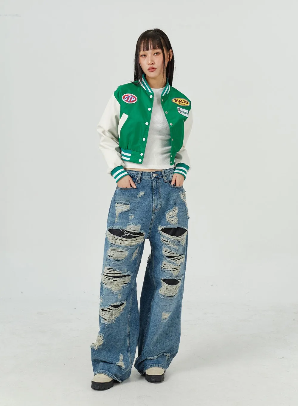 Ripped Baggy Jeans CM317 sold by Lewkin product image thumbnail 3