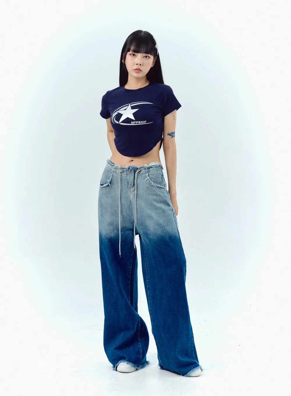Round Hem Tee IU329 sold by Lewkin product image thumbnail 5