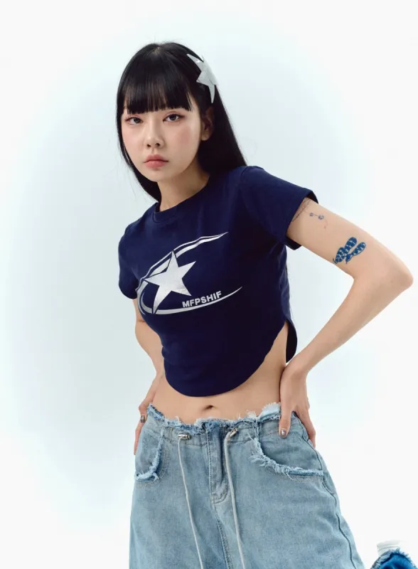 Round Hem Tee IU329 sold by Lewkin