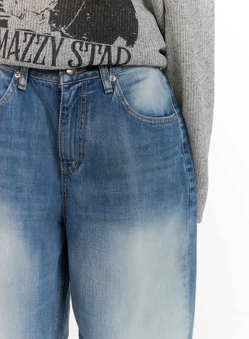 Comfy Wide Fit Baggy Jeans CA408 sold by Lewkin product image thumbnail 3