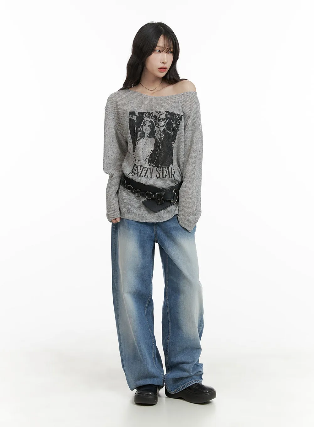 Comfy Wide Fit Baggy Jeans CA408 sold by Lewkin product image thumbnail 2