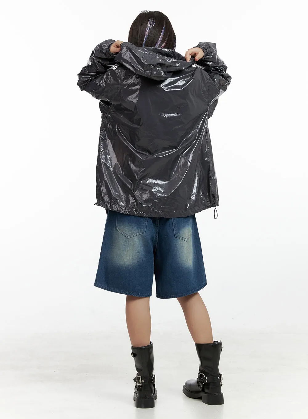 Glossy Zip-Up Jacket OL408 sold by Lewkin product image thumbnail 4