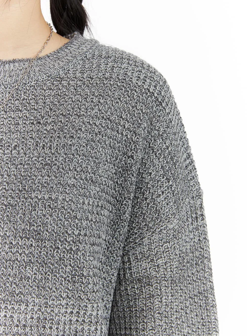 Oversized Solid Knit Sweater OM411 sold by Lewkin product image thumbnail 5