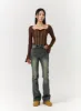 Round Neck Solid Lace Corset Long Sleeve CD322 sold by Lewkin