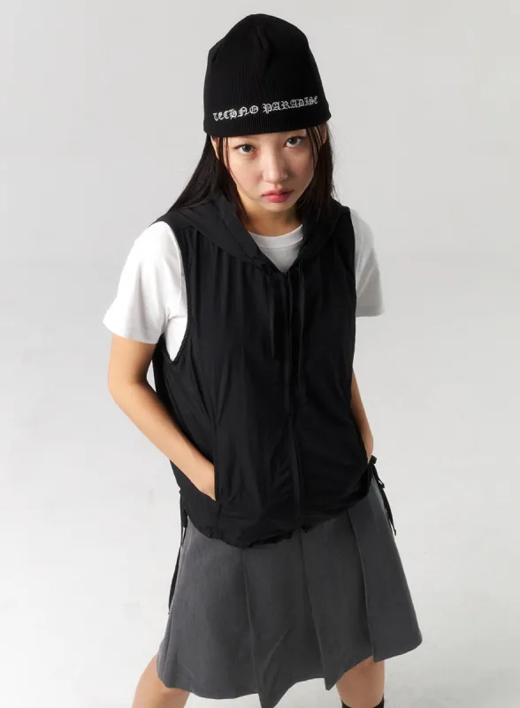 Zip-Up Vest Hoodie CU328 sold by Lewkin