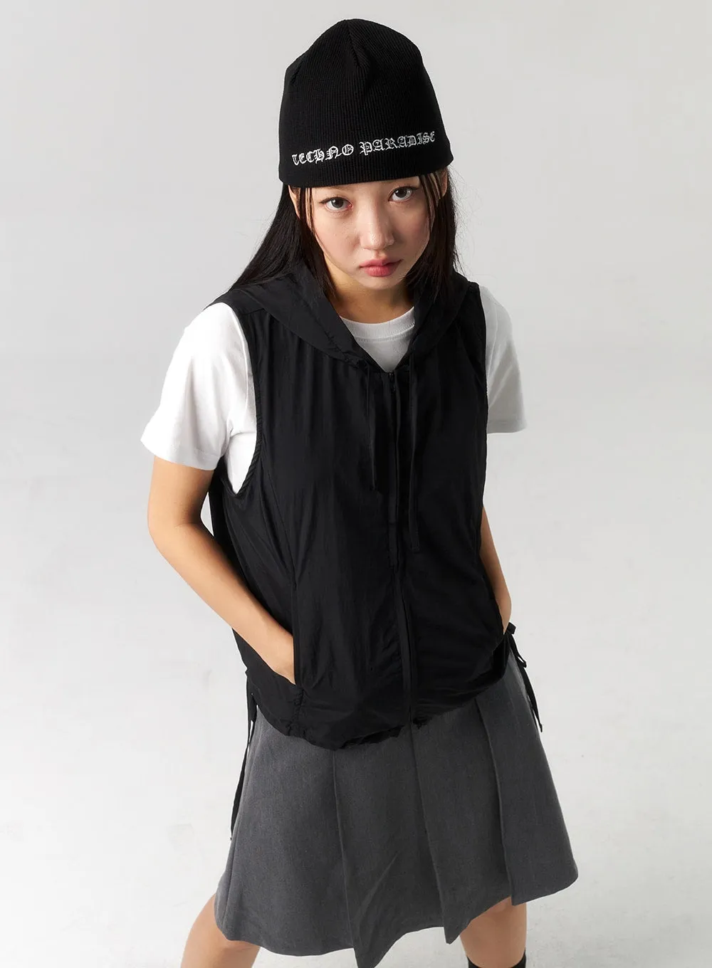 Zip-Up Vest Hoodie CU328 sold by Lewkin