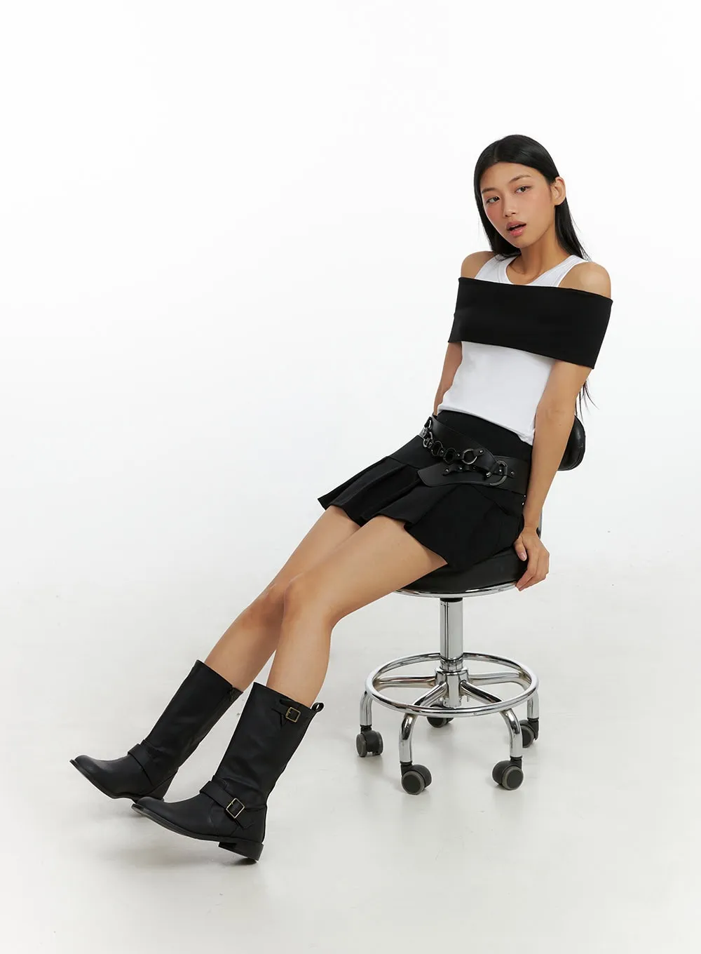 Pleated Mini Skirt IL419 sold by Lewkin
