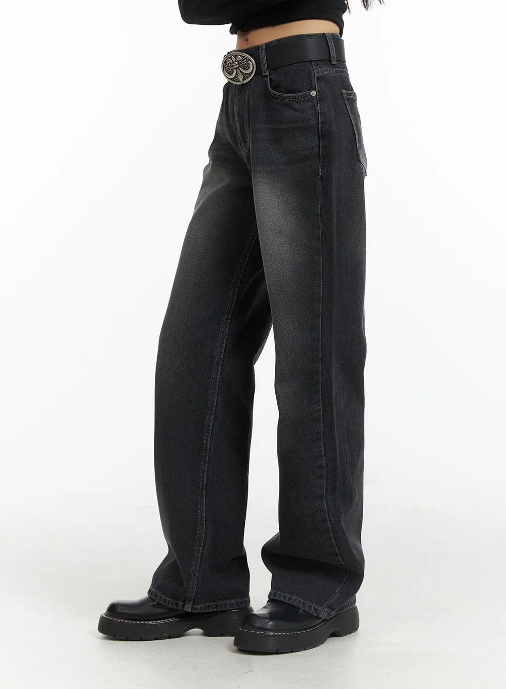 Washed Wide Denim CJ415 sold by Lewkin product image thumbnail 5