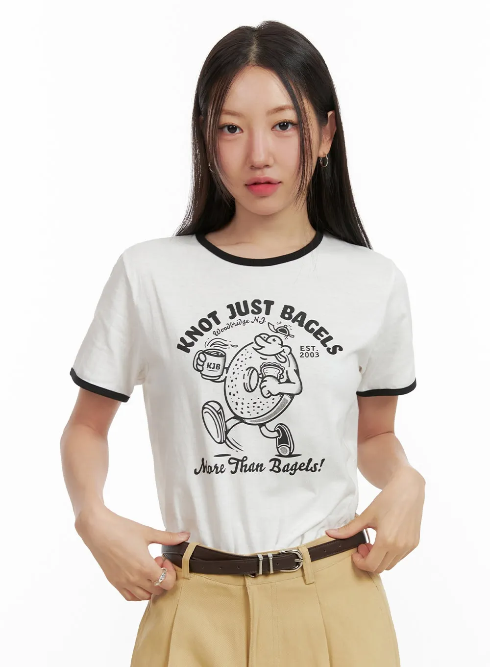 Contrast Graphic T-Shirt OU407 sold by Lewkin