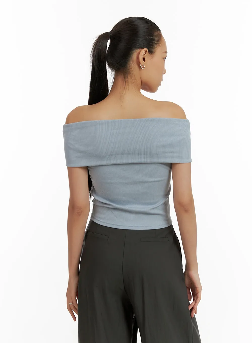 Off-Shoulder Solid Top CU414 sold by Lewkin product image thumbnail 5