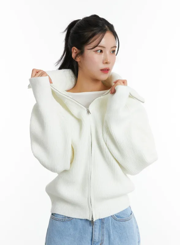 Full Zip-Up Knit Sweater ON329 sold by Lewkin