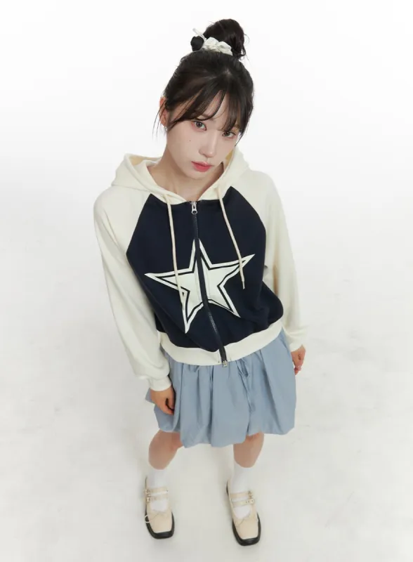 Star Graphic Zip-Up Hoodie OA425 sold by Lewkin