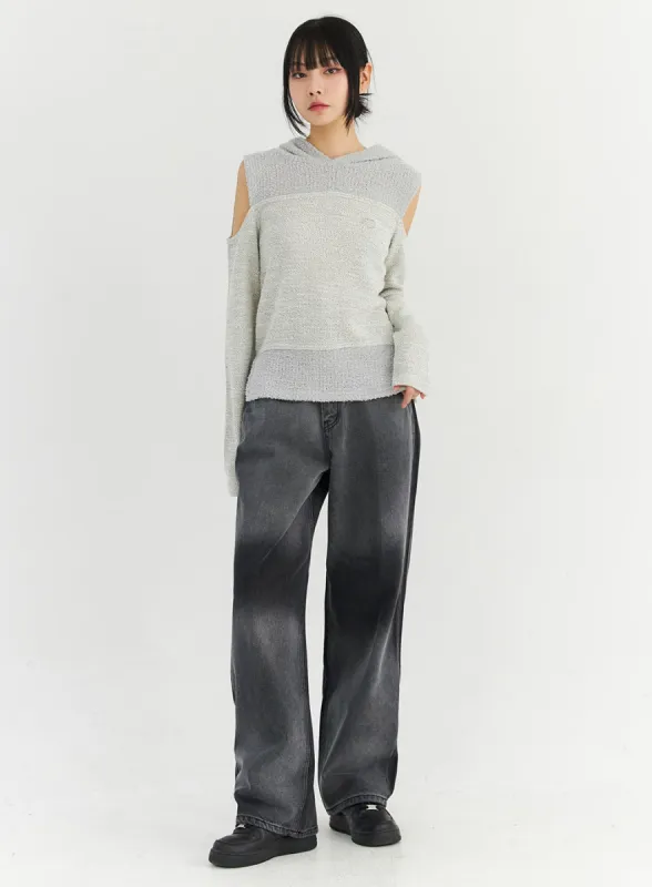 Wide Leg Washed Jeans CN309 sold by Lewkin