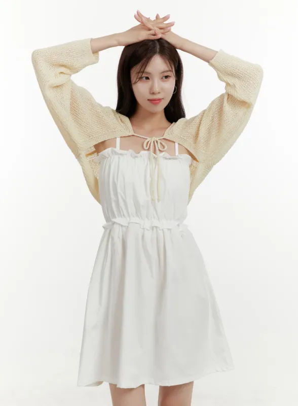 Hollow Out Hooded Knit Bolero OY409 sold by Lewkin