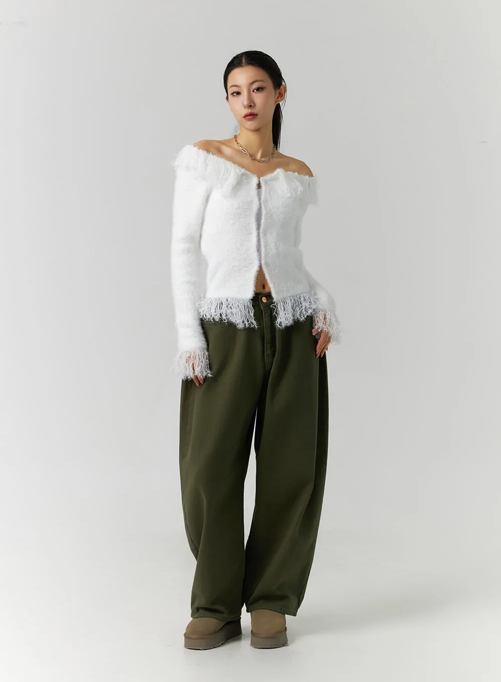 Zip-Up Fringe Cardigan ID305 sold by Lewkin product image thumbnail 5