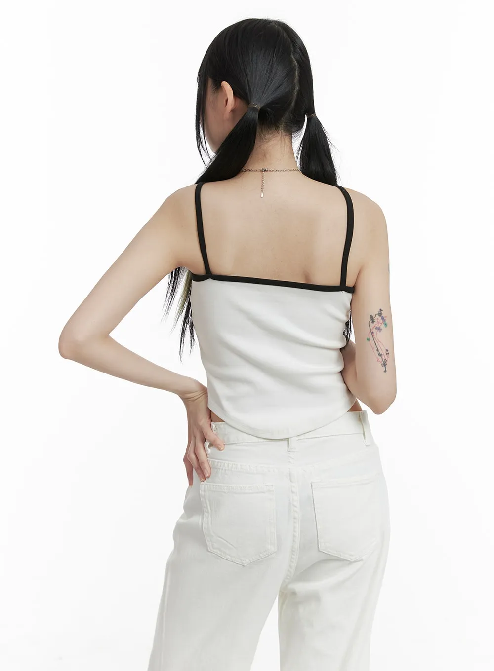 Embroidered Halter Top OM426 sold by Lewkin product image thumbnail 4