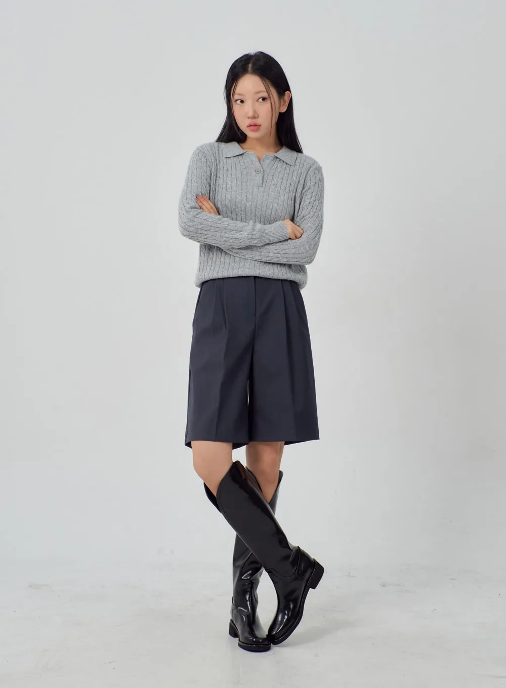 Faux Leather Knee High Boots IM315 sold by Lewkin product image thumbnail 3