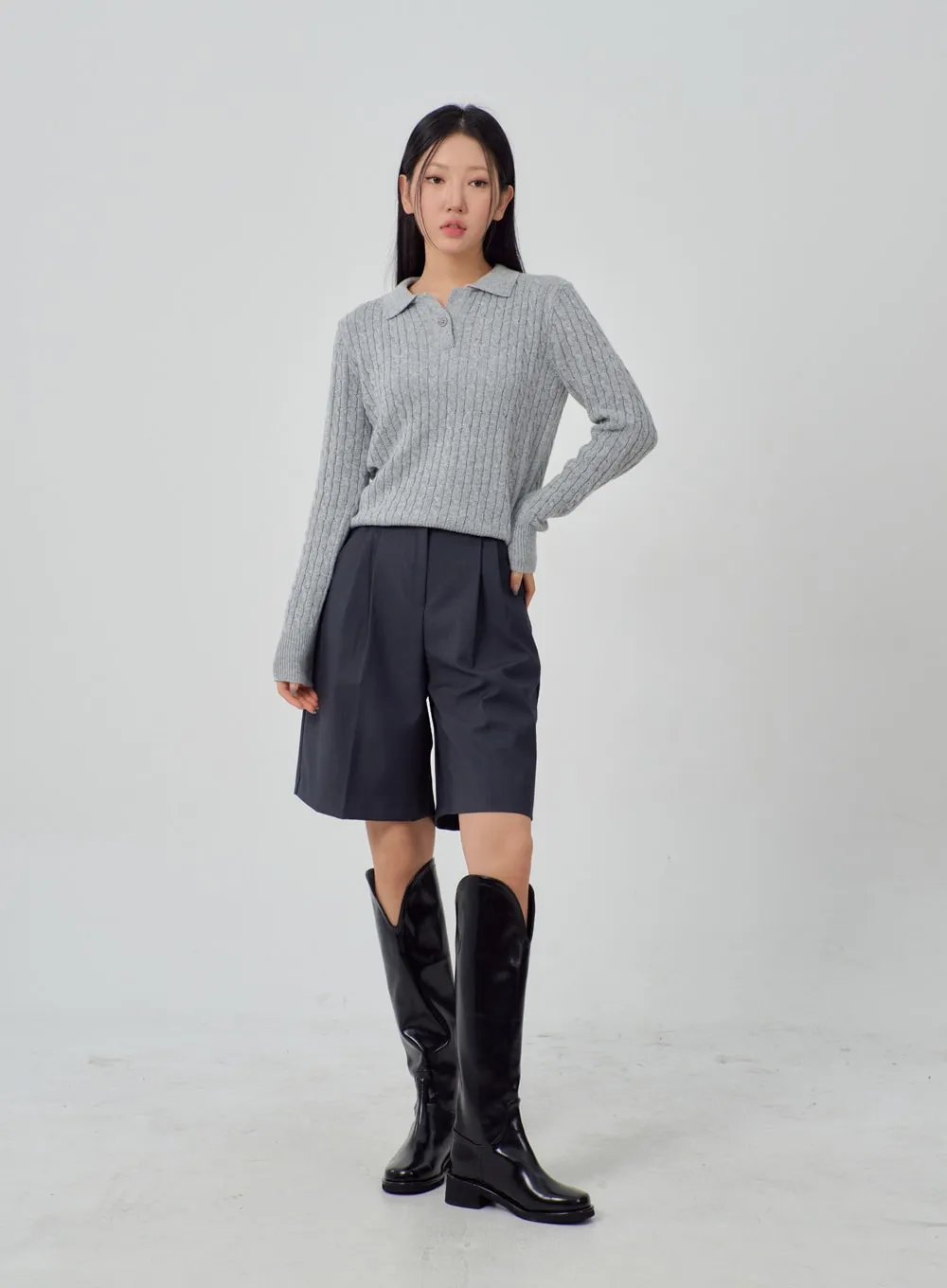 Faux Leather Knee High Boots IM315 sold by Lewkin product image thumbnail 2