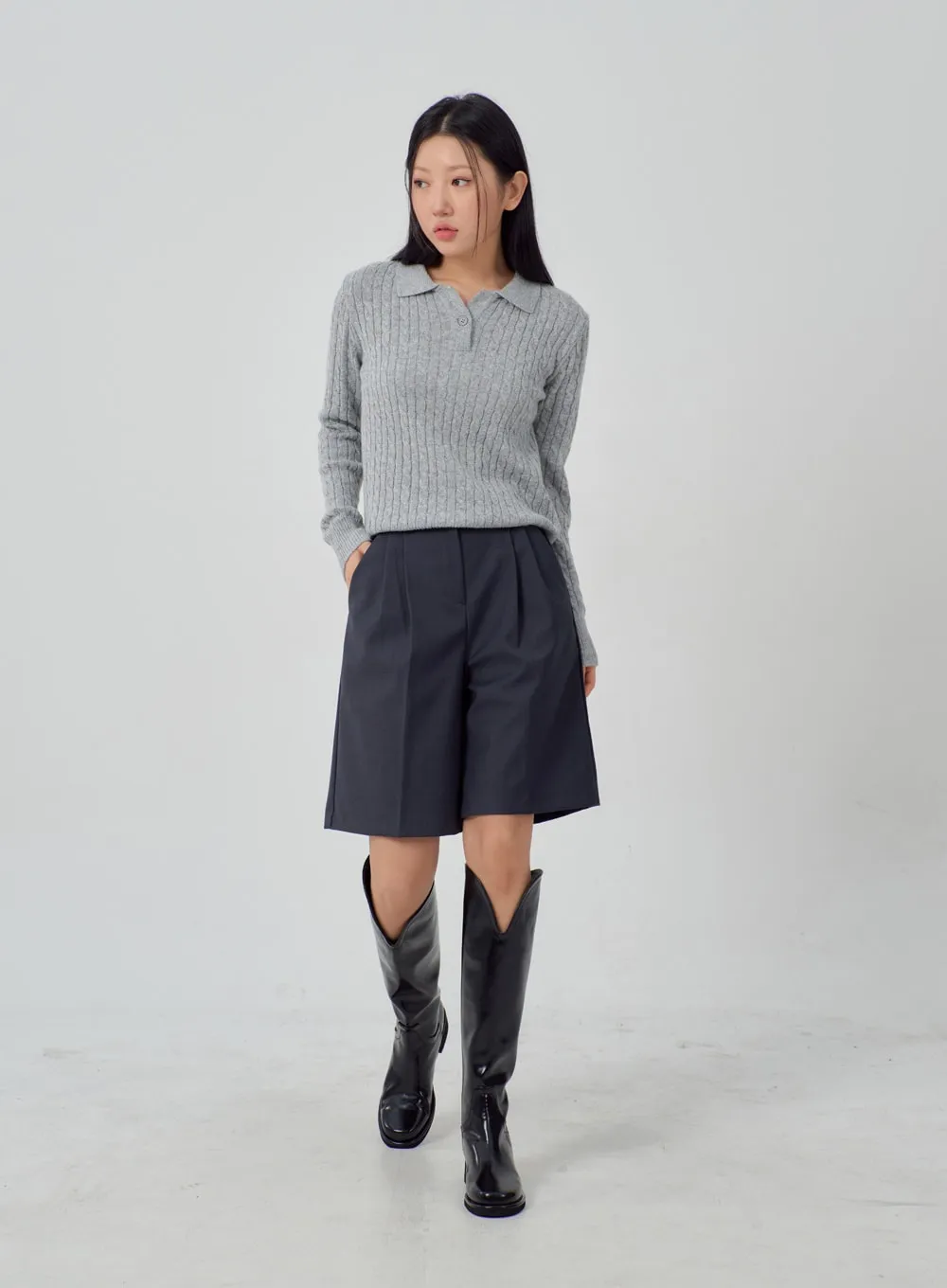 Faux Leather Knee High Boots IM315 sold by Lewkin product image thumbnail 4