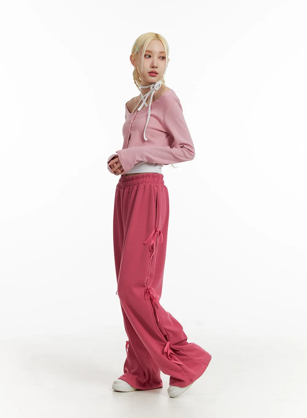 Cozy Ribbon Detail Sweatpants IF408 sold by Lewkin product image thumbnail 5